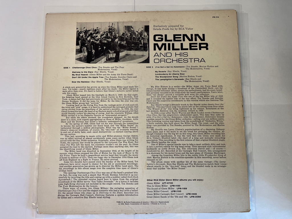 Glenn Miller Originals (1962) - Glenn Miller And His Orchestra PR-114