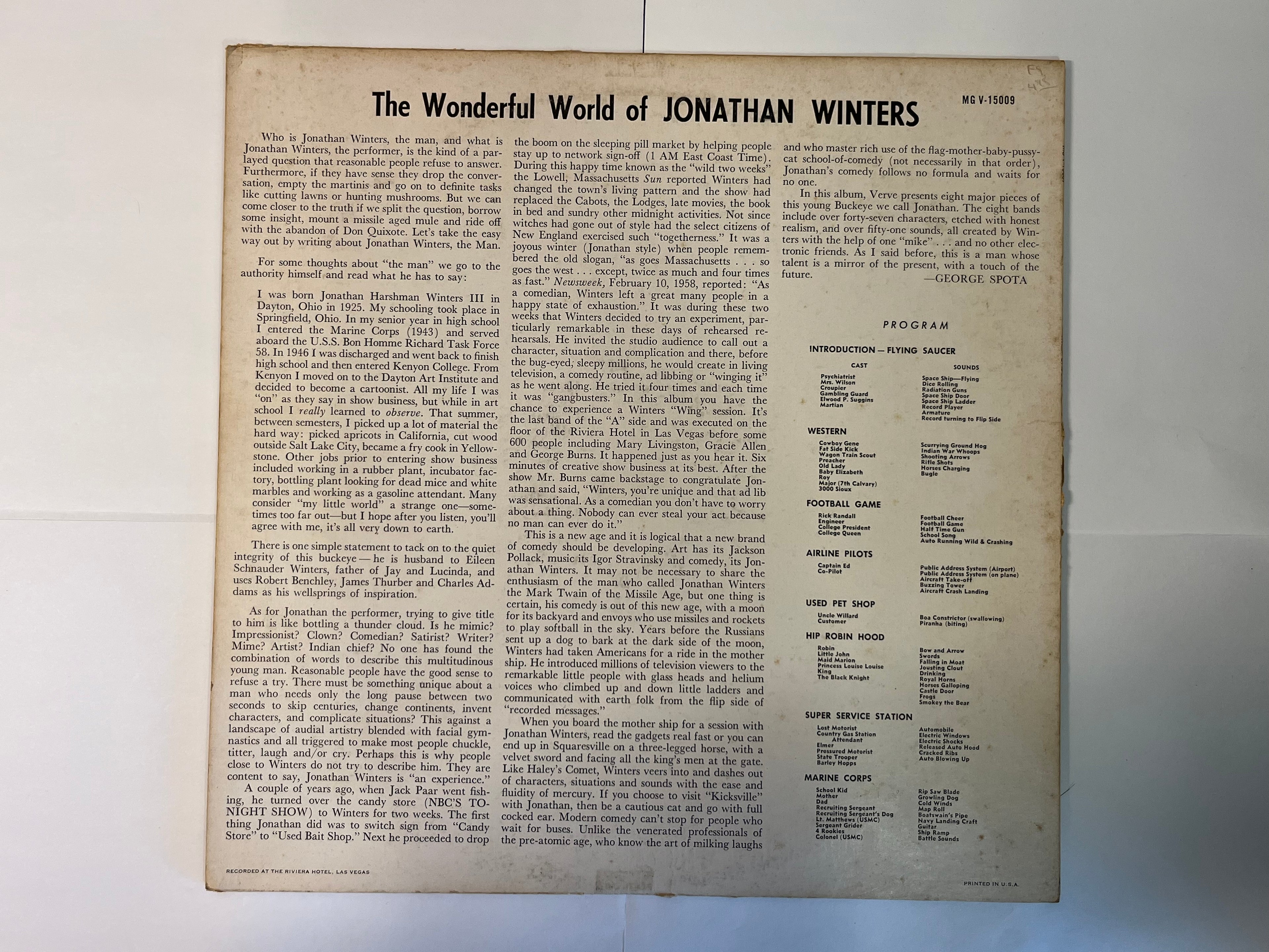 The Wonderful World Of Jonathan Winters (1960) - Jonathan Winters MG V-15009