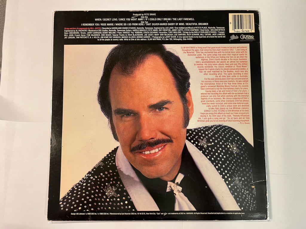Songs I Love To Sing (1980) - Slim Whitman JE 36768