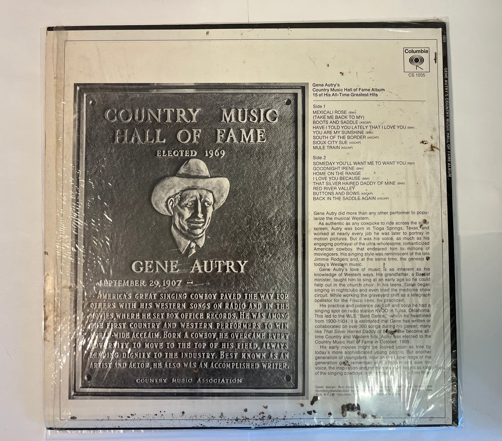 Gene Autry's Country Music Hall Of Fame Album (1970) - Gene Autry CS1035