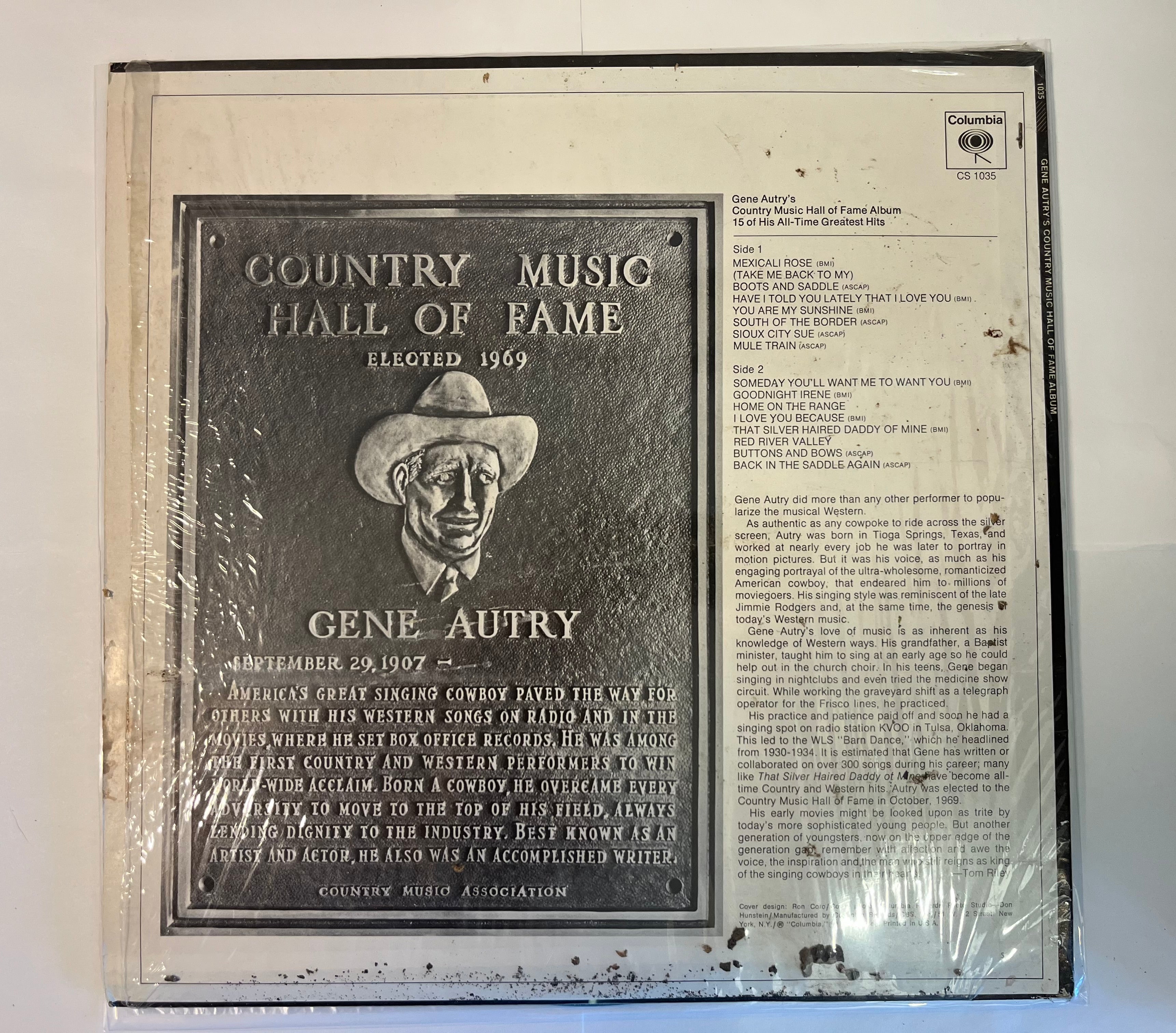 Gene Autry's Country Music Hall Of Fame Album (1970) - Gene Autry CS1035