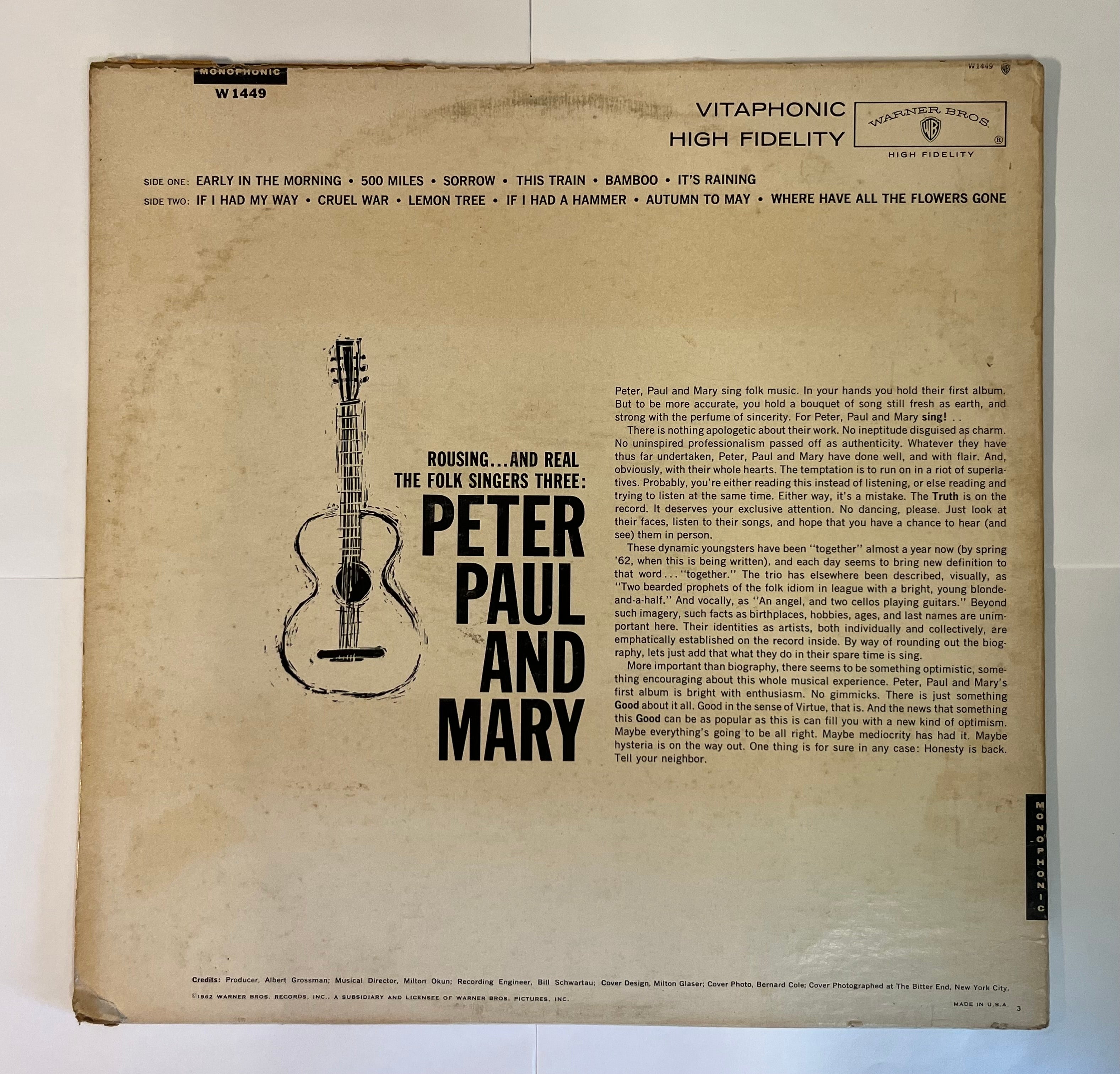 Peter, Paul And Mary (1962) - Peter, Paul And Mary W 1449
