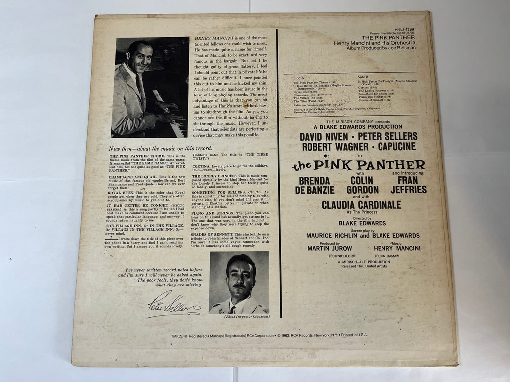The Pink Panther (Music From The Film Score) (1973) - Henry Mancini ANL1-1389