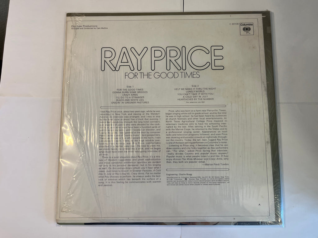 For The Good Times (1970) - Ray Price C 30106