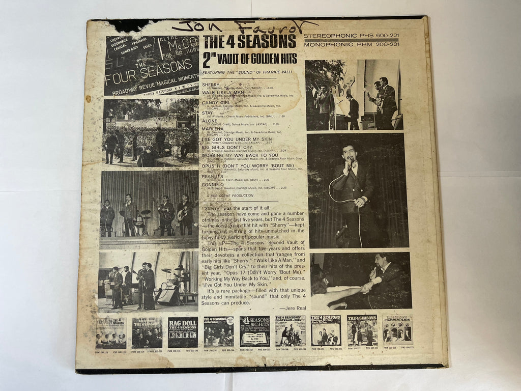 The 4 Seasons' 2nd Vault Of Golden Hits (1966) - The 4 Seasons PHM 200-221