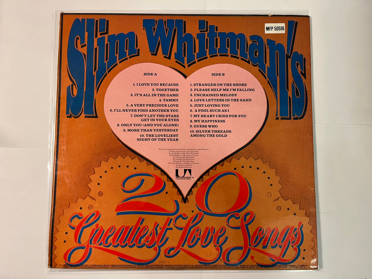 Slim Whitman's 20 Greatest Love Songs (1979) - Slim Whitman UAG 30270