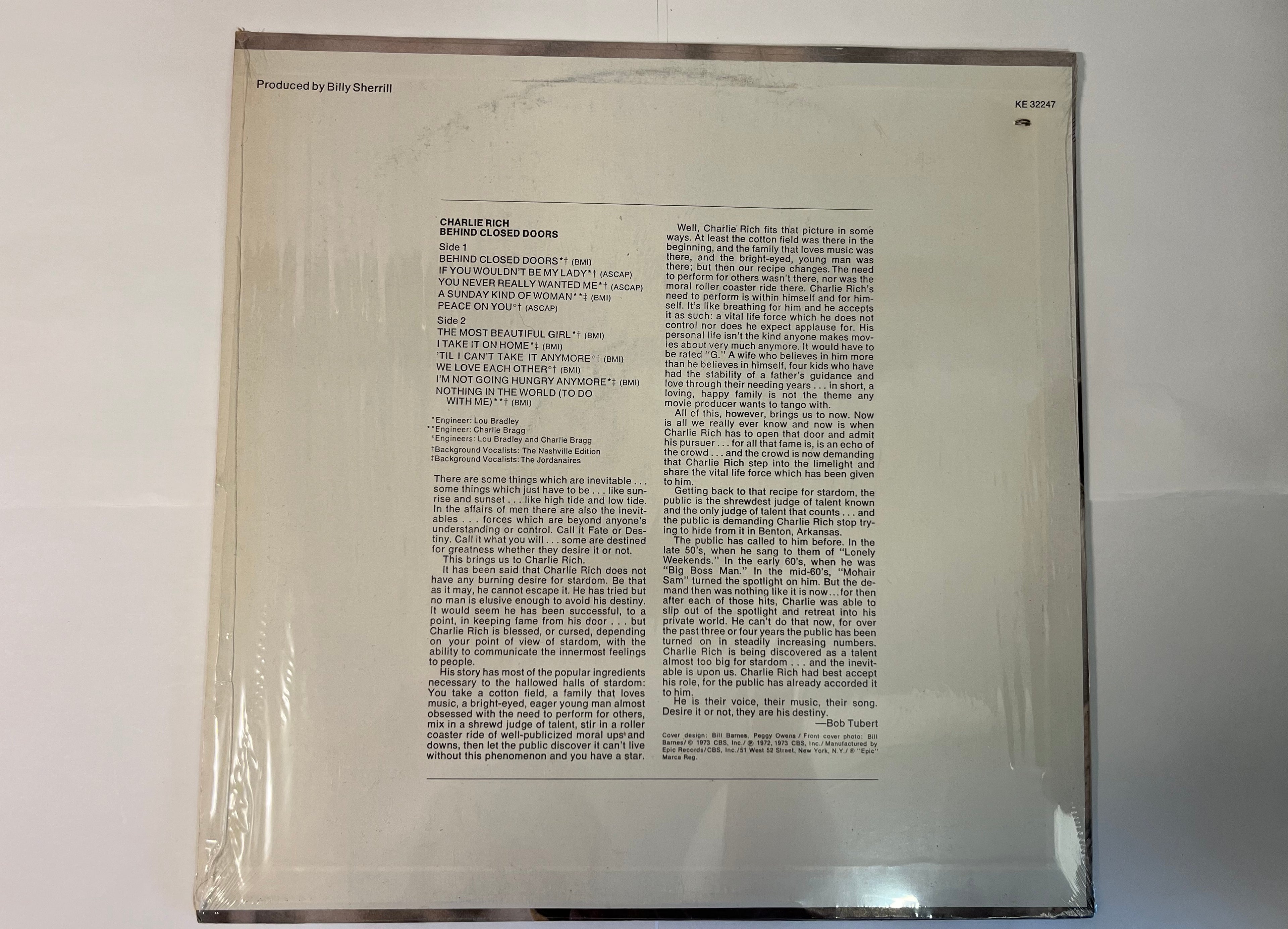 Behind Closed Doors (1973) - Charlie Rich KE 32247