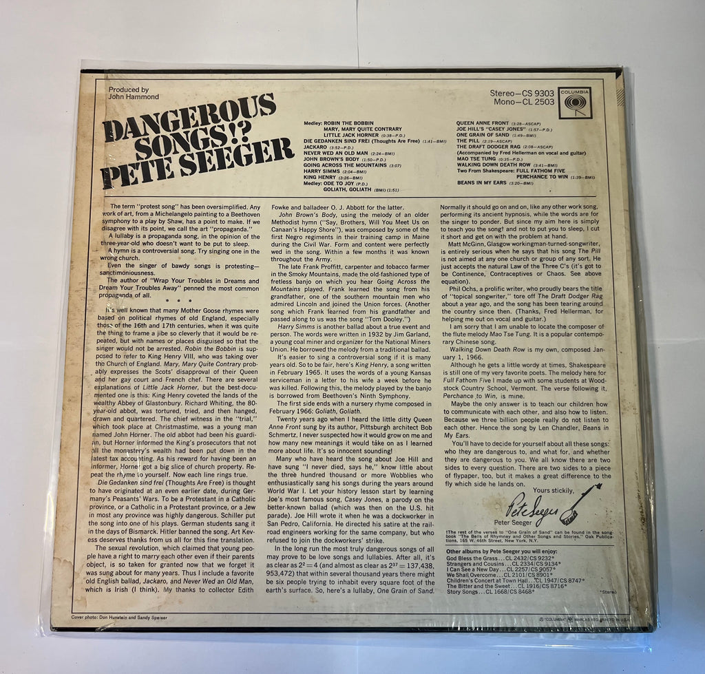 Dangerous Songs!? (1966) - Pete Seeger CL 2503