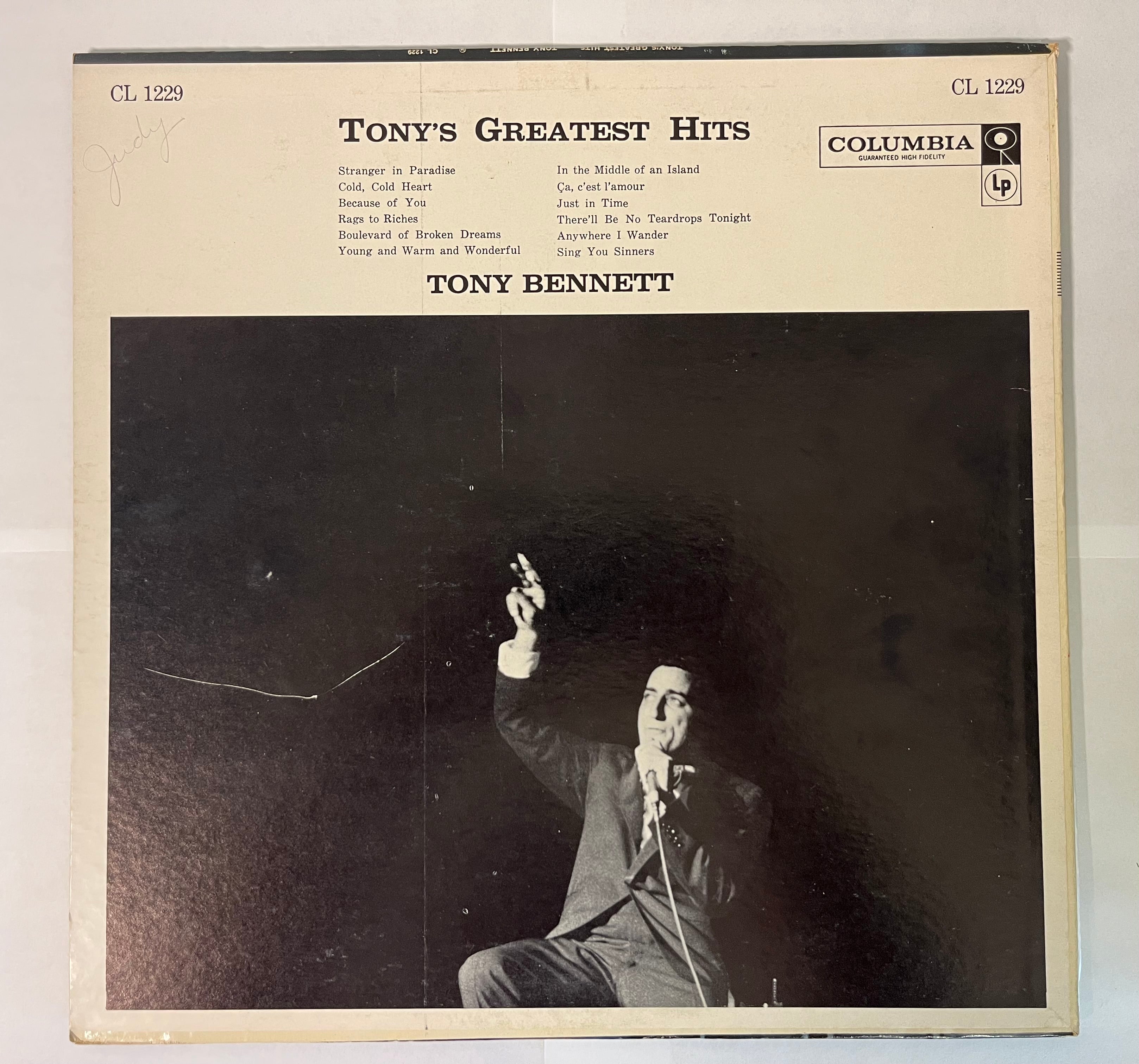 Tony's Greatest Hits (1958) - Tony Bennett CL 1229