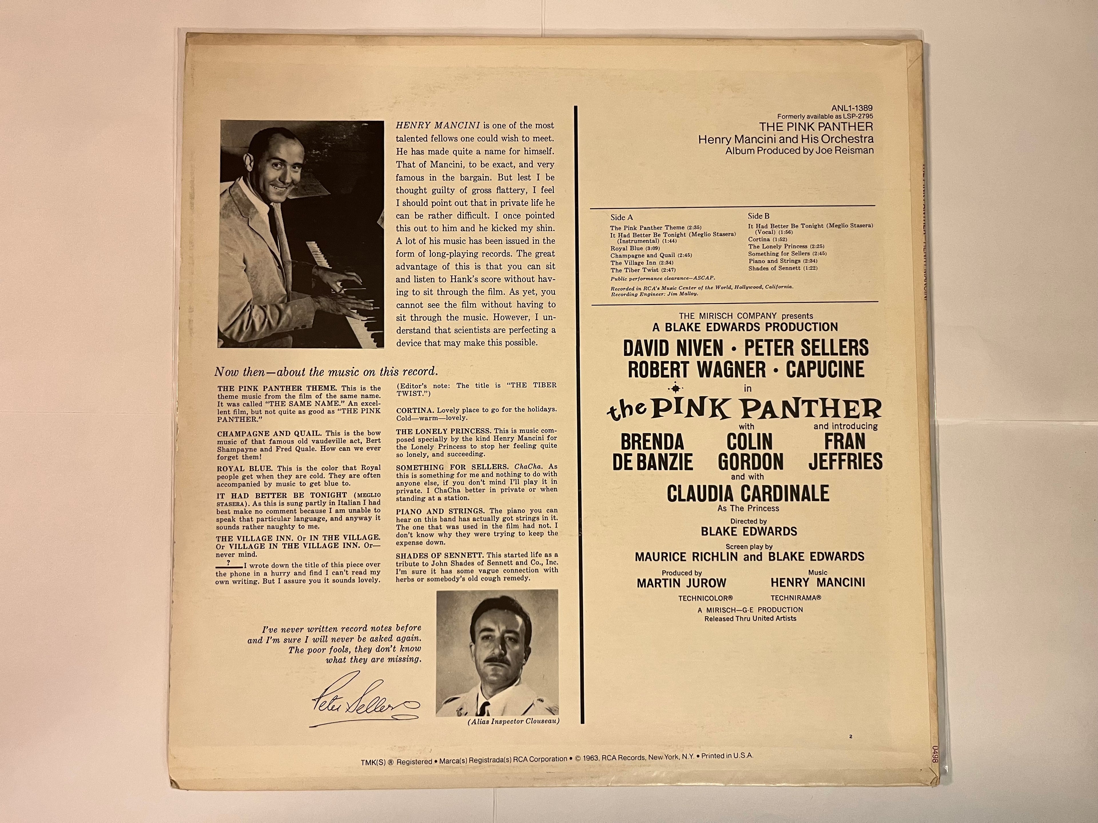 The Pink Panther (Music From The Film Score) (1973) - Henry Mancini ANL1-1389