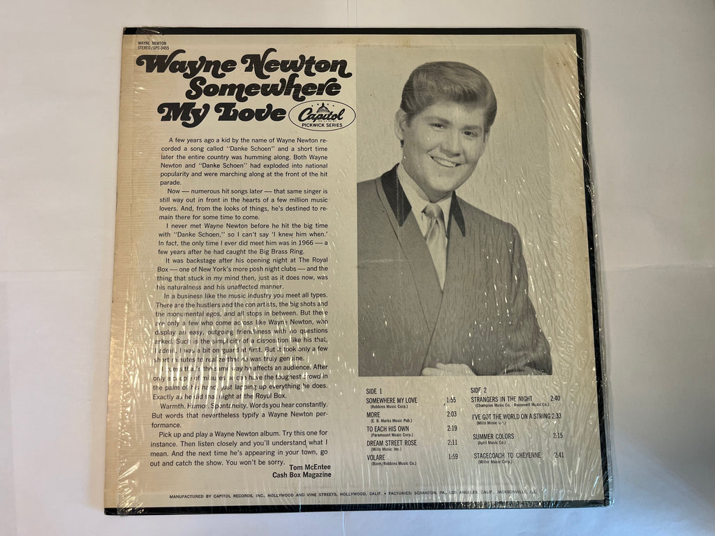 Somewhere My Love - Wayne Newton SPC-3455
