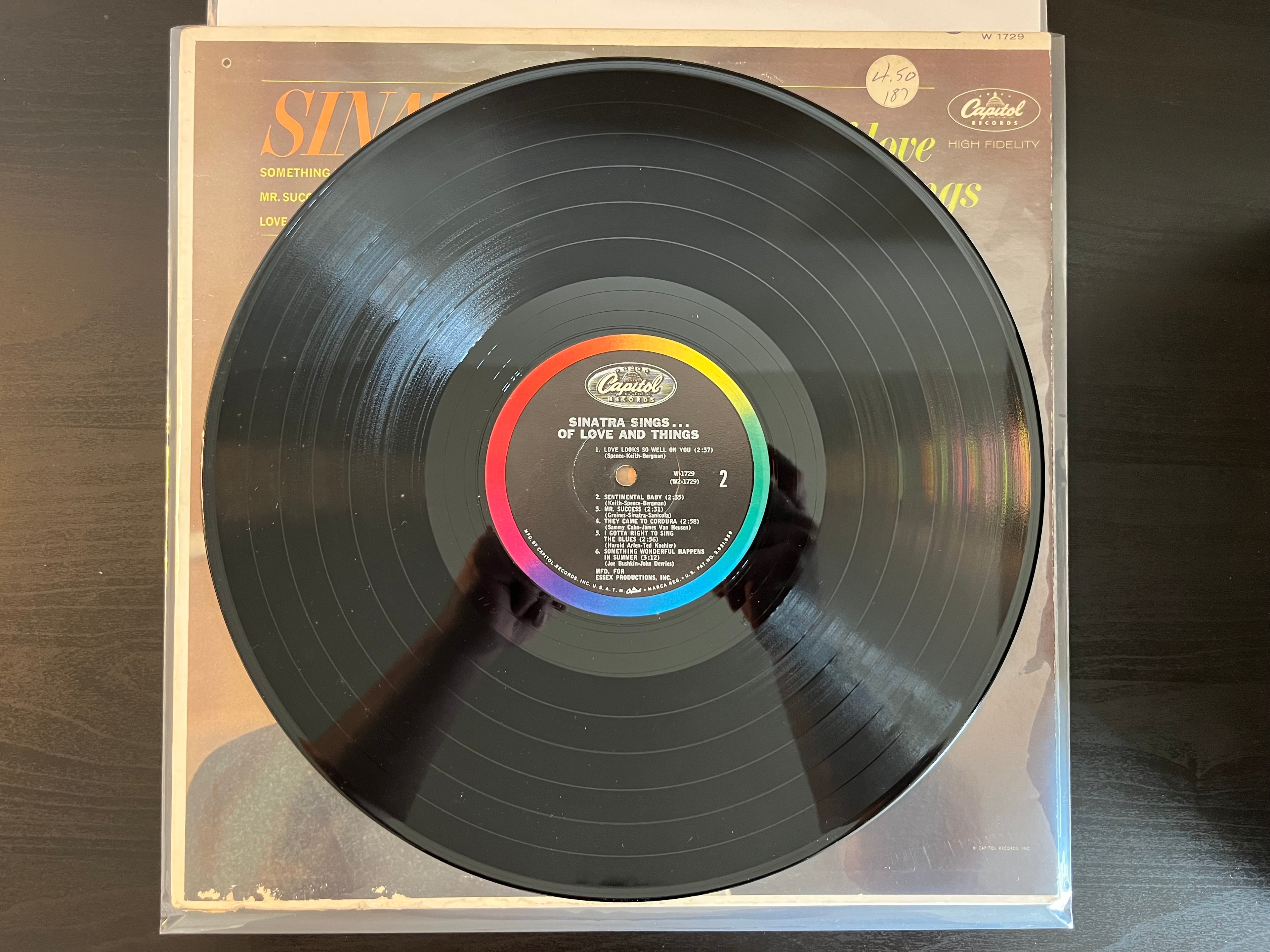 Sinatra Sings...Of Love And Things (1962) - Frank Sinatra W 1729, W-1729